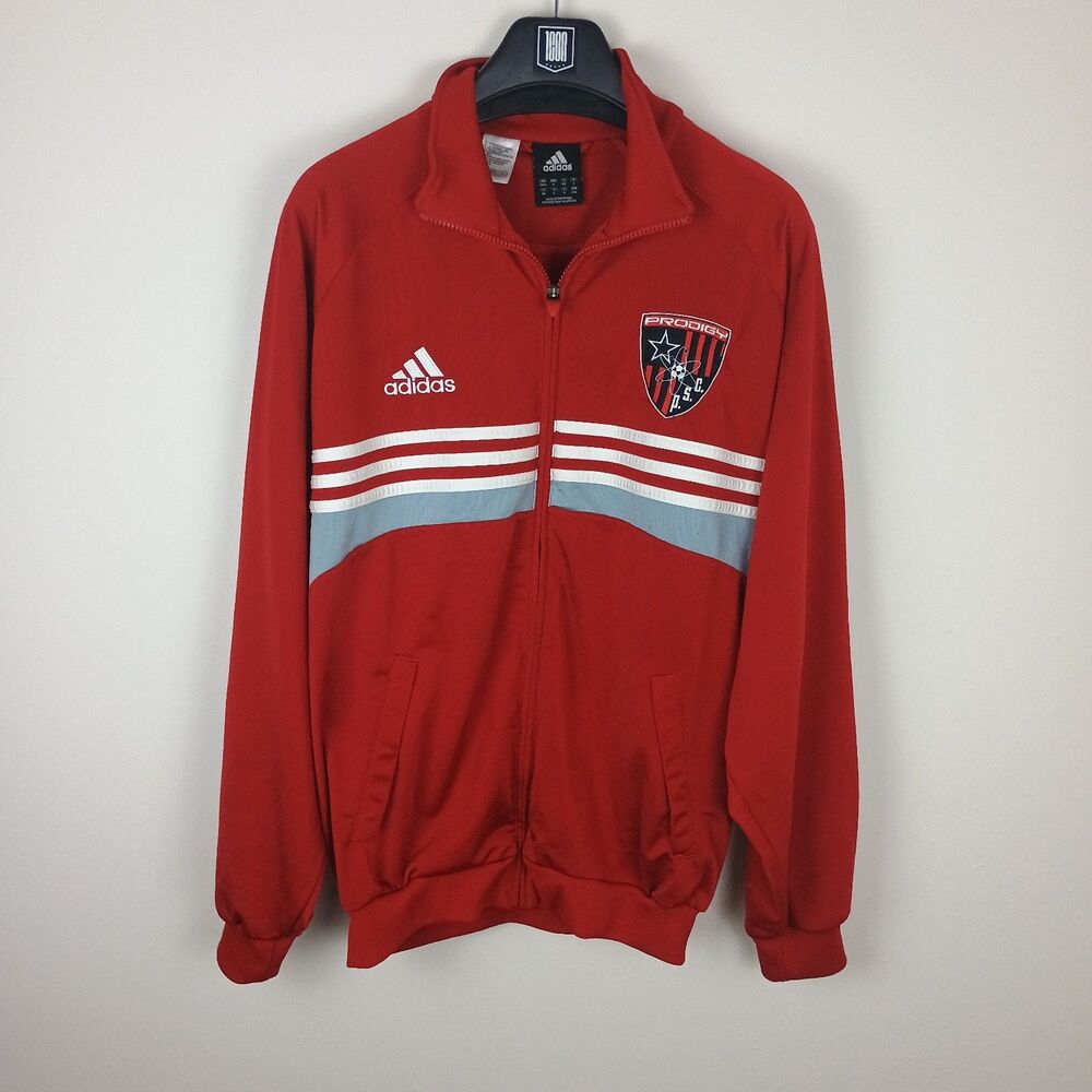 Adidas Prodigy SC Track Jacket Mens Medium Red Full Zip Soccer Sporty Athletic - Picture 2 of 12